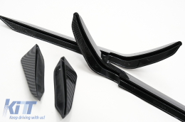 Front Bumper Side Fins Flaps suitable for VW Golf 7.5 5G R Hatchback (2017-2020) Carbon Look-image-6091168