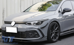 Front Bumper Side Fins Flaps suitable for VW Golf 8 Mk8 MQB GTI R-Line (2020-Up) Carbon Look-image-6091538