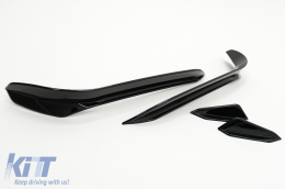 Front Bumper Side Fins Flaps suitable for VW Golf 7.5 GTI 5G Hatchback (2017-2020) Piano Black-image-6095735