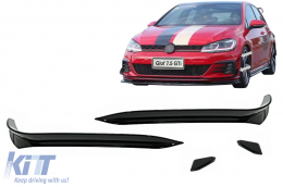 Front Bumper Side Fins Flaps suitable for VW Golf 7.5 GTI 5G Hatchback (2017-2020) Piano Black