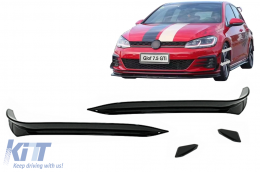 Front Bumper Side Fins Flaps suitable for VW Golf 7.5 GTI 5G Hatchback (2017-2020) Piano Black - FBFOBG75GTIPB