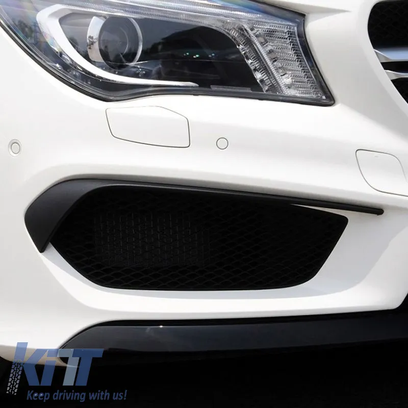 Front Bumper Side Flaps suitable for Mercedes-Benz CLA W117 13-17 With A Design Bumper Glossy Black 2 Pieces