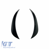 Front Bumper Side Flaps suitable for Mercedes-Benz C-Class W205 14-18 Pre-Facelift With A Design Bumper Glossy Black 2 Pieces