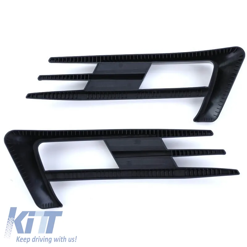 Front Bumper Side Grill (Fog Lamp Trim) suitable for VW Golf VII (7) 12-16 GTI Look Glossy Black Left Right 2 Pieces