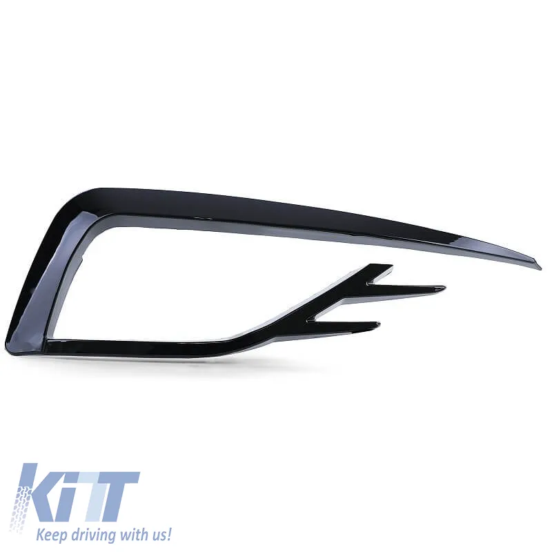 Front Bumper Side Grill (Fog Lamp Trim) suitable for VW Golf VII (7.5) 16-20 GTI Look Glossy Black Left Right 2 Pieces