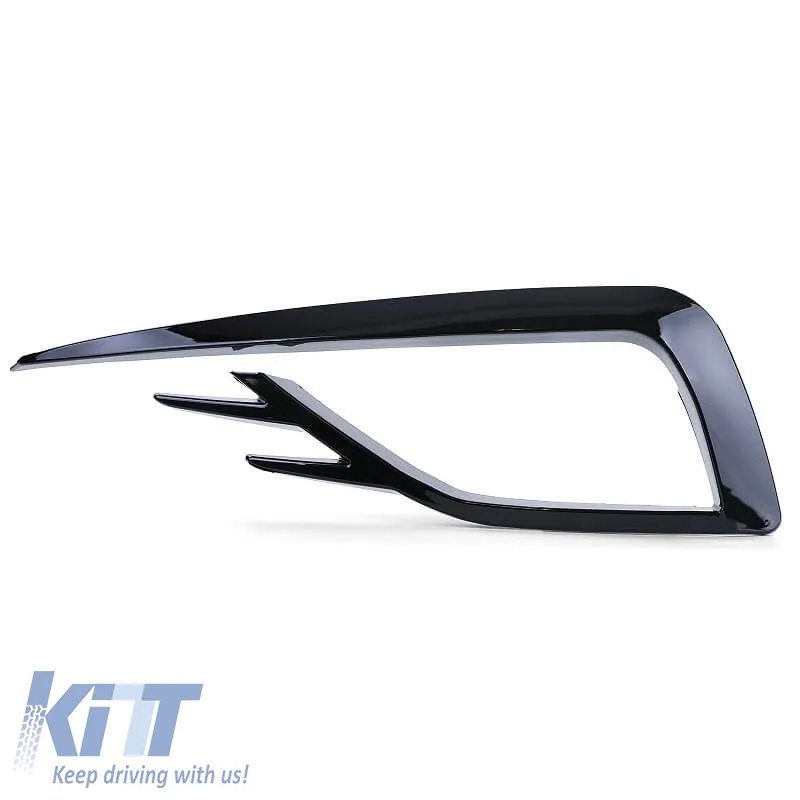 Front Bumper Side Grill (Fog Lamp Trim) suitable for VW Golf VII (7.5) 16-20 GTI Look Glossy Black Left Right 2 Pieces