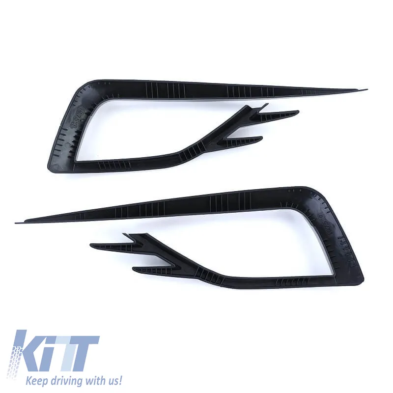 Front Bumper Side Grill (Fog Lamp Trim) suitable for VW Golf VII (7.5) 16-20 GTI Look Glossy Black Left Right 2 Pieces
