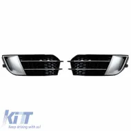 Front Bumper Side Grill suitable for Audi A1 8X 2010-2014 RS1 Look Glossy Black / Silver Left & Right 2 Pieces-image-6300650