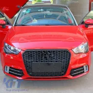 Front Bumper Side Grill suitable for Audi A1 8X 2010-2014 RS1 Look Glossy Black / Silver Left & Right 2 Pieces-image-6300652