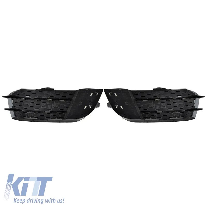Front Bumper Side Grill suitable for Audi A1 8X 2010-2014 RS1 Look Glossy Black / Silver Left & Right 2 Pieces