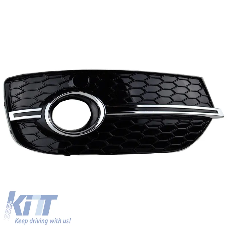 Front Bumper Side Grill suitable for Audi Q3 8U 11-15 RSQ3 Look Glossy Black / Chrome Left & Right 2 Pieces