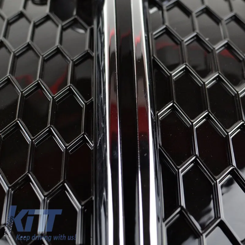Front Bumper Side Grill suitable for Audi Q3 8U 11-15 RSQ3 Look Glossy Black / Chrome Left & Right 2 Pieces