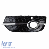 Front Bumper Side Grill suitable for Audi Q3 8U 11-15 RSQ3 Look Glossy Black / Chrome With PDC Left & Right 2 Pieces