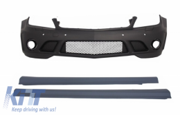 image-16-Front Bumper Side Skirts suitable for Mercedes C-Class W204 (2007-2012) C63 Design With PDC