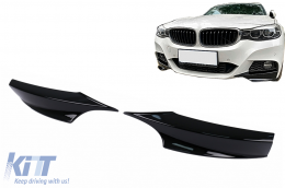 Front Bumper Side Splitters suitable for BMW 3 Series F34 GT (2013-2020) Piano Black - FLSBMF34MT