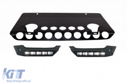 Front Bumper Skid Plate Off Road Package Under Run Protection Front Bumper Spoiler LED DRL Extension suitable for MERCEDES G-class W463 (1989-2017) Design Matte Black Edition - COFBSPMBW463AMGMB