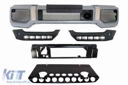 Front Bumper Skid Plate Off Road Spoiler LED DRL Extension suitable for MERCEDES G-Class W463 (1989-2016)