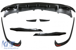 Front Bumper Splitters Fins Aero suitable for Mercedes A-Class W176 Facelift Sport Line (2015-2018) Piano Black-image-6057493