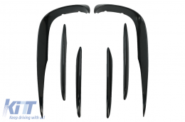 Front Bumper Splitters Fins Aero suitable for Mercedes E-Class W213 S213 C238 A238 Sport Line E53 (2016-2020) Piano Black-image-6073197