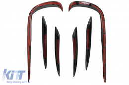 Front Bumper Splitters Fins Aero suitable for Mercedes E-Class W213 S213 C238 A238 Sport Line E53 (2016-2020) Piano Black-image-6073199