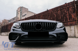 Front Bumper Splitters Fins Aero suitable for Mercedes E-Class W213 S213 C238 A238 Sport Line E53 (2016-2020) Piano Black-image-6092131