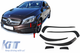 Front Bumper Splitters Fins Brows Aero suitable for Mercedes A-Class W176 (2012-08/2015) A45 Design - COFBSPMBW176AMG