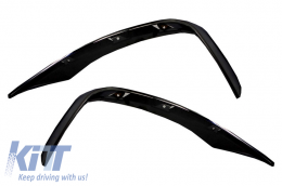 Front Bumper Splitters Fins suitable for Mercedes W222 S-Class S63 Design (2013-2017) Black Edition-image-6021983