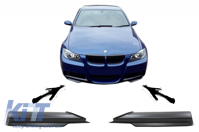 Első lökhárító elosztó légterelő ajak alkalmas BMW 3-as sorozat E90 E91 M-Tech (2005-2008) számára