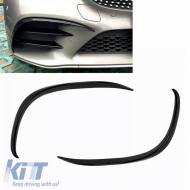Front Bumper Splitters suitable for Mercedes-Benz C-Class W205 / C205 / S205 2014-2018 A Design Line Gloss Black 2 pcs