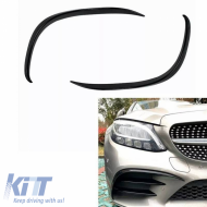 Front Bumper Splitters suitable for Mercedes-Benz C-Class W205 / C205 / S205 2014-2018 A Design Line Gloss Black 2 pcs