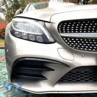 Front Bumper Splitters suitable for Mercedes-Benz C-Class W205 / C205 / S205 2014-2018 A Design Line Gloss Black 2 pcs