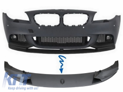 image-8-Front Bumper Spoiler Lip Carbon Coating suitable for BMW 5 Series F10 F11 (2011-2017) Sedan Touring M-Performance Design