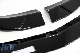 Front Bumper Spoiler Lip Extension suitable for Mercedes C-Class W204 S204 C204 Sport Line (2011-2014) Piano Black-image-6090983