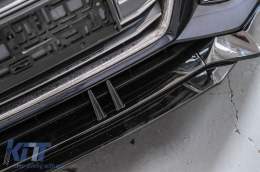 Front Bumper Spoiler Lip suitable for Audi A4 B9 8W S-Line (2016-2018) Piano Black Add-On-image-6078223
