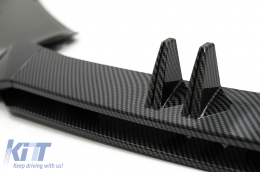 Front Bumper Spoiler Lip suitable for Audi A4 B9 8W S-Line (2016-2018) Carbon Look Add-On-image-6078054