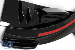 Front Bumper Spoiler Lip suitable for Audi A6 4K C8 (2018-up) Piano Black Add-On-image-6083172