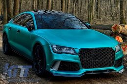 Front Bumper Spoiler Lip suitable for Audi A7 RS7 4G (2010-2018) Real Carbon Add-On-image-6059770