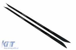 Front Bumper Spoiler Lip suitable for BMW 3 Series G20 Sedan G21 Touring (2018-up) with Side Skirts Extension M Sport Piano Black-image-6084954