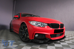 Front Bumper Spoiler Lip suitable for BMW 4 Series F32 Coupe F33 Cabrio F36 Grand Coupe (2013-03.2019) M Design Piano Black-image-6084599