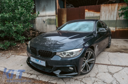 Front Bumper Spoiler Lip suitable for BMW 4 Series F32 Coupe F33 Cabrio F36 Grand Coupe (2013-03.2019) M Design Piano Black-image-6093794