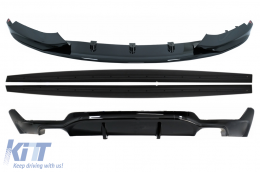 image-39-Front Bumper Spoiler Lip suitable for BMW 4 Series F32 F33 F36 Coupe Cabrio Grand Coupe (2013-03.2019) with Side Skirts Add-on Lip Extensions and Rear Bumper Diffuser Twin Double Outlet M-Performance