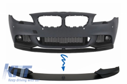 image-72-Front Bumper Spoiler Lip suitable for BMW 5 Series F10 F11 Sedan Touring (2011-2017) M-Performance Design Matte Black