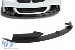 Front Bumper Spoiler Lip suitable for BMW 5 Series F10 F11 Sedan Touring (2011-2017) Matte Black - FBSBMF10MPTT