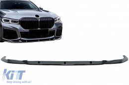 Front Bumper Spoiler Lip suitable for BMW 7 Series G11 G12 LCI M Sport (02.2019-up) Piano Black - FBSBMG12M