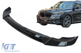Front Bumper Spoiler Lip suitable for BMW X5 G05 M-Package (2018-2022) M Sport Piano Black - FBSBMG05PB