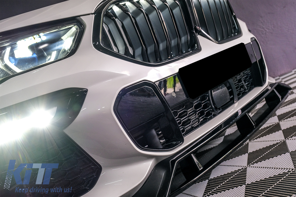 Front Bumper Spoiler Lip suitable for BMW X6 G06 X6M (2019-up) Piano Black  