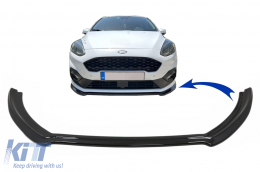 Front Bumper Spoiler Lip suitable for Ford Fiesta Mk8 ST / ST-Line (2017-2021) Piano Black - FBSFFIMK8