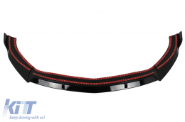 Front Bumper Spoiler Lip suitable for Mercedes CLA45 C117 X117 (2013-2016) Glossy Black-image-6038075