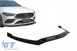 image-8-Front Bumper Spoiler Lip suitable for Mercedes CLA X118 C118 Sport Line CLA35 (2019-2023) Piano Black