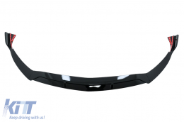 Front Bumper Spoiler Lip suitable for Mercedes A-Class W177 V177 (2018-2022) Piano Black-image-6099820